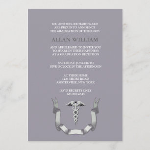 Caduceus Garland Afstuderen Uitnodiging
