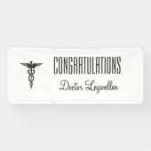 Caduceus Gefeliciteerd Doctor Nurse EMT Spandoek (Horizontaal)