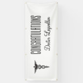 Caduceus Gefeliciteerd Doctor Nurse EMT Spandoek (Verticaal)