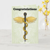 Caduceus, gefeliciteerd kaart (Gele Bloem)