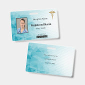Caduceus geometrisch medisch foto-ID Badge (Voor- en achterkant)