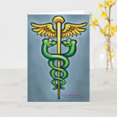 Caduceus gevouwen Wenskaart Kaart (Gele Bloem)