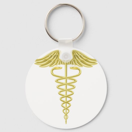 Caduceus Gold medisch symbool Sleutelhanger (Voorkant)