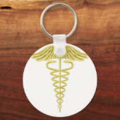Caduceus Gold medisch symbool Sleutelhanger (Voorkant)