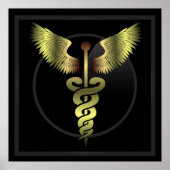 Caduceus Gold medische printer Poster (Voorkant)