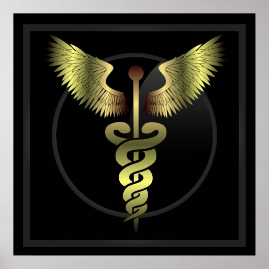 Caduceus Gold medische printer Poster (Voorkant)