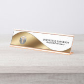 Caduceus Gold zwarte desktop naam arts chirurg Bureau Naambordje (Voorkant)