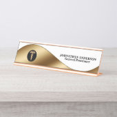 Caduceus Gold zwarte dokters naam desktop Bureau Naambordje (Voorkant)