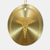 Caduceus Golden Medical Symbol Ornament (Links)