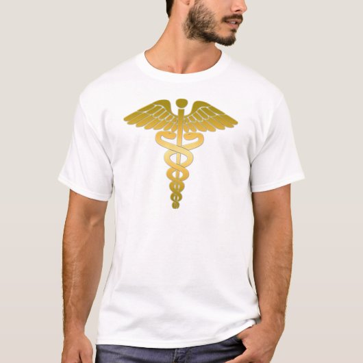 Caduceus gouden t-shirt (Voorkant)