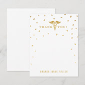 Caduceus Graduation Party Dank je kaarten Notitiekaartje (Voorkant / Achterkant)