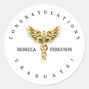 Caduceus Graduation Party Decoratie Ronde Sticker