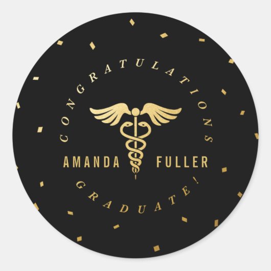 Caduceus Graduation Party Decoratie Sticker (Voorkant)