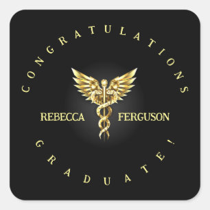 Caduceus Graduation Party Decoratie Vierkante Sticker