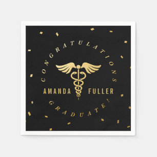 Caduceus Graduation Party Personalized Napkins Servetten