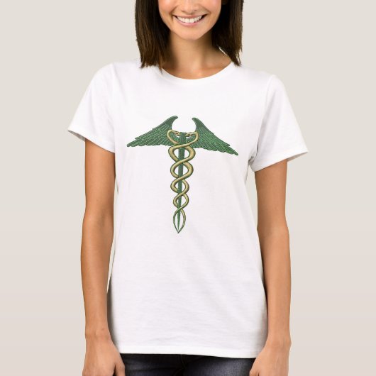 Caduceus groen/goud t-shirt (Voorkant)