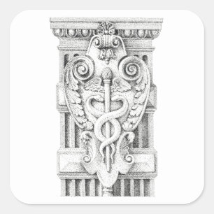 CADUCEUS Grote Vierkante Stickers