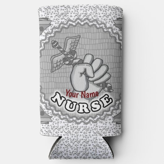 Caduceus handverpleegkundige seltzer blikjeskoeler (Voorkant)