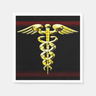 Caduceus Health Logo Paper Napkins Servet