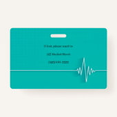 Caduceus Heartbeat Medical Foto-ID Badge (Achterkant)