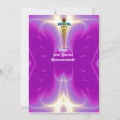 CADUCEUS helder blauw, roze violet amethyst Kaart (Achterkant)