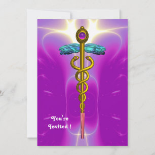 CADUCEUS helder blauw, roze violet amethyst Kaart