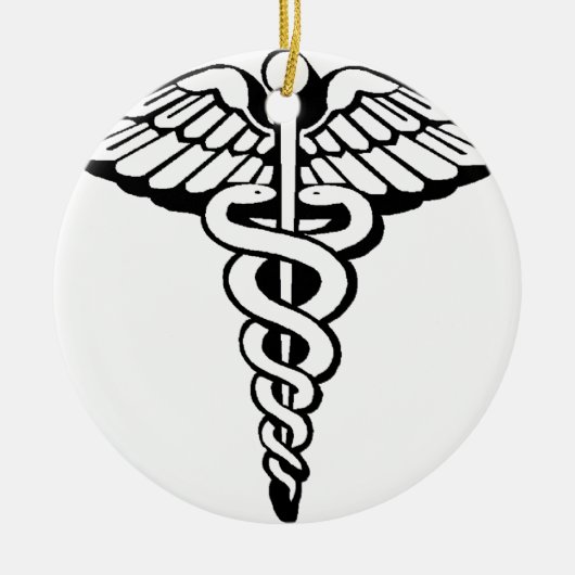 Caduceus Keramisch Ornament (Voorkant)