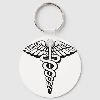 Caduceus Klassieke Knop Sleutelhanger