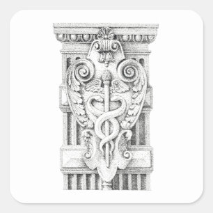 CADUCEUS Kleine Vierkante Stickers