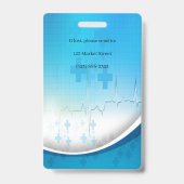 Caduceus Kruis Medische Verticale Foto ID Badge (Achterkant)