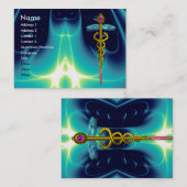 CADUCEUS, levendig amethist goud metallic papier Visitekaartje (Voorkant / Achterkant)