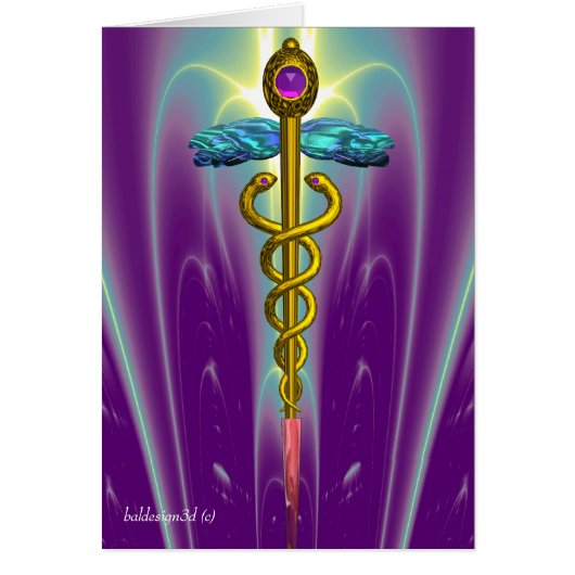 CADUCEUS, levendig goud amethist Violet Fuchsia (Voorkant)