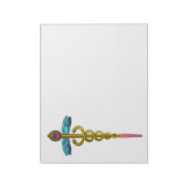 CADUCEUS, levendig goud in de kleur Violet Blue Wh Notitieblok (Linkerzijde)