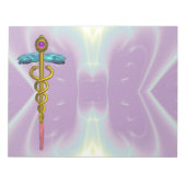 CADUCEUS, levendig goud in de vorm van Violet Blue Notitieblok (Voorkant)