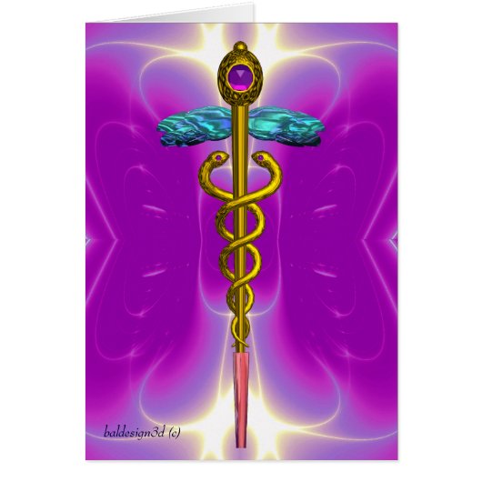 CADUCEUS, levendig goud in de vorm van Violet Fuch (Voorkant)