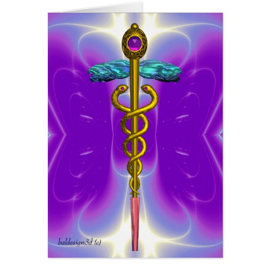 CADUCEUS, levendig goud in de vorm van Violet Paar (Voorkant)