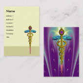 CADUCEUS, levendig gouden amethist Visitekaartje (Voorkant / Achterkant)