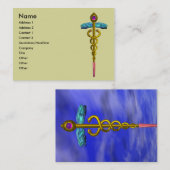 CADUCEUS, levendig gouden amethist Visitekaartje (Voorkant / Achterkant)