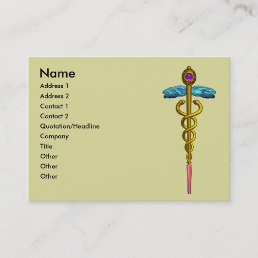 CADUCEUS, levendig gouden amethist Visitekaartje (Voorkant)