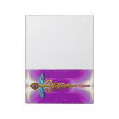 CADUCEUS, levendig goudkleurig paars roze, wit Notitieblok (Linkerzijde)