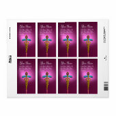 CADUCEUS, levendig goudvormig violet roze paars Etiket (Full Sheet)
