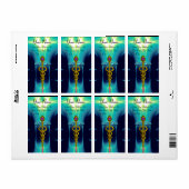 CADUCEUS, levendige goudamethist, blauwe turquase Etiket (Full Sheet)