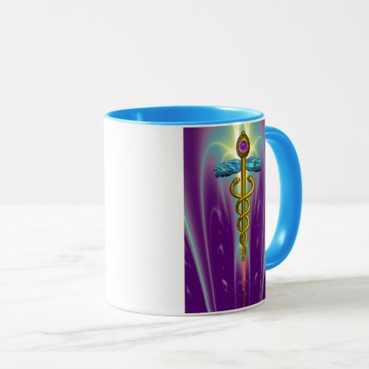 CADUCEUS, levendige goudametist Mok (Voorkant rechts)