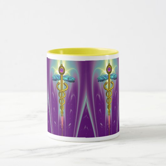 CADUCEUS, levendige goudametist Mok (Midden)