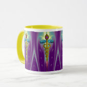 CADUCEUS, levendige goudametist Mok (Voorkant links)