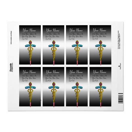 CADUCEUS, levendige gouden amethist Etiket (Full Sheet)