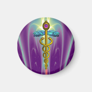 CADUCEUS, levendige gouden amethist Magneet