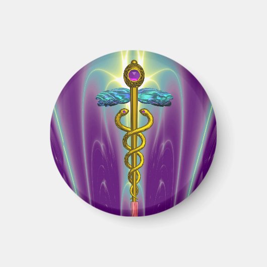 CADUCEUS, levendige gouden amethist Magneet (Voorkant)