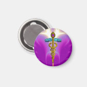 CADUCEUS, levendige gouden amethist Magneet (Voorkant / Achterkant)