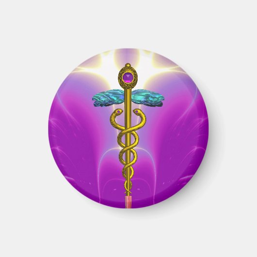 CADUCEUS, levendige gouden amethist Magneet (Voorkant)